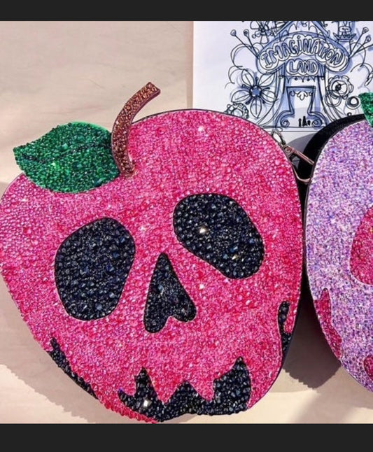 PRE-ORDER Poison Apple Crystal Purse Black with Pink